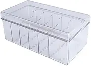 domoi 1 PCS Plastic Cord Storage Box with Lid for Home Office Supplies, Electronics Accessories, USB (Clear)