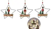 bulk 12 Xmas Nut Cracker W Star Led Lights 3 Assort Decoration 17x16cm