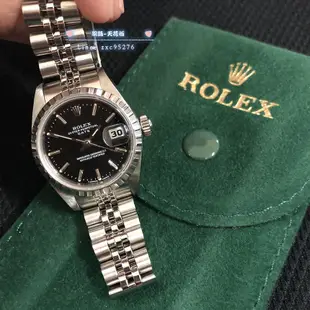 ROLEX 勞力士女腕錶 極新原裝 黑面 經典蠔式系列 自動上鍊腕錶