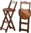 Bamboo Folding Chair Wooden Foldable Bar Stool Stackable Lightweight Stool Ergon