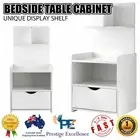 Bedside Table Cabinet Shelf Display Drawer Side Nightstand Unit Storage White AU