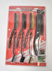 Regal Tools 7 Piece Brush Set Rough Surface Rust Removal Steel Wire Bristles