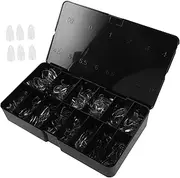 Healeved Nail Extension Kit 600 Almond Fake Nails Press-on Nail Tips No Seam Gel Nails Full Cover for Home Salon Diy
