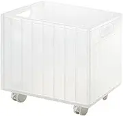 yuksok under Desk Book Case with Casters under Desk Book Organizer Document Storage Bin File Box with Handles for Living Room, Clear