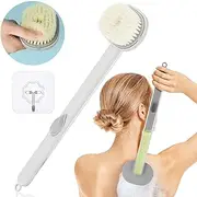 Bath Body Brush, Soft Bristles Shower Brush Detachable, Long Handled Shower Brush with Soap Dispenser, Exfoliating Back Scrubber for Wet or Dry Brushing, Improve Skin's Health and Beauty