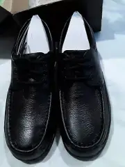 Florshem mens sz 6D black steel toe slip resistant lace up shoes FS201 Wily NWT