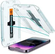 SPIGEN EZ Fit for iPhone 14 Pro Max Screen Protector, Easy Application Auto Alignment Technology Installation Tray Oleophobic Coating 9H Tempered Slim Glass [2-Pack] - Clear
