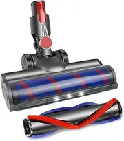 Motorised Brush for Dyson V7 / V8 / V10 / V11 / V15 Vacuum Cleaner, Floor Brush Accessory Replacement Part Turbo Brush and Soft Roller with LED Lights for Carpets