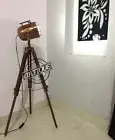 Christmas Stylish Lamp Stand Decor Tripod Floor Lamps - LED Brown Corner Focus N