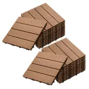 NNEAGS 2X 11 pcs Coffee DIY Wooden Composite Decking Tiles Garden Outdoor Backya