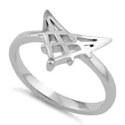 925 Sterling Silver V Web Ring, Stackable Thanksgiving Jewelry for Women