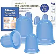 ELERA Silicone Cupping Therapy Sets, Cellulite Reduction Vacuum Cup - Cupping Kit for Massage Therapy (4 Cups)