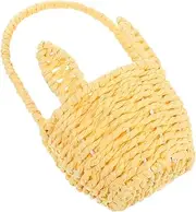 Cute Bunny Ear Paper Rope Basket Hand-woven Rabbit Ear Basket Handle for Decor Easter