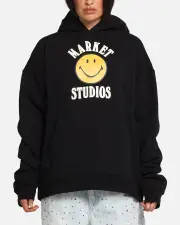 [Market] Market Smiley Lockup Hoodie Black - Size XL XL Black