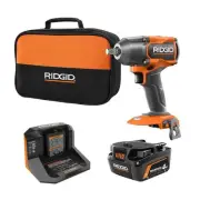 RIDGID 18V Brushless 4-Mode 1/2 in. Mid-Torque Impact Wrench Kit with Pin 4.0 Ah