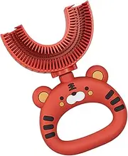 Hotplus U Shaped Kids Toothbrush - U-Shaped Cartoon Tiger Design Toothbrush - Soft Silicone Brush Head, Extra Soft Toothbrush, Training, Manual Whole Mouth, 360-degree Oral Teeth Cleaning
