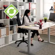 Floortex Recycled Chair Mat for Carpets Enhanced Polymer Clear, 120cm x 130cm