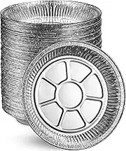 MontoPack 9” Aluminum Foil Pie Pans | Round Disposable Containers with Angled Walls for Tart Baking, Storing, Serving & Reheating | Freezer and Oven Safe, Recyclable, USA-Made | 50-Pack of Cake Tins