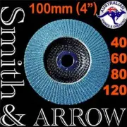 100mm FLAP DISCS 4" ZIRCONIA WHEELS ANGLE GRINDER SANDING METAL 40 60 80 120 #