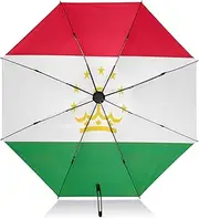 [RPLIFE] Compact Umbrella, Windproof Umbrella for Rain, Automatic Open/close, Compact Size for Women Backpacks/Handbags, Tajikistan Flag