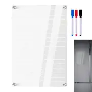 Acrylic Note Board Refrigerator Dry Erase Board Magnetic Clear 20*30cm w/Markers