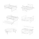 Skewers Baking Tray Oven Cooling Shelf Non Sticky Metal Portable Air Fryer Rack