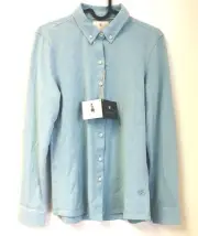 Linksoul Womens Dry-Tech Button Down Long Sleeve Shirt Tidepool - Size Small