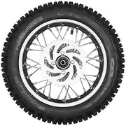 JAYGOVAN 12" Rear Wheel Rim Tire Assembly for Dirt Pit Bike Trail 90/100-14 Rear Wheel Rim Tire Fits 50-140cc Pit Dirt Bike with 15mm Axles Wire Spoke Rim Tire Tube Accessories Includes Brake Rotor