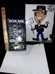 SCHLAGE Cylinder DEADBOLT VTG BUILDERS EMPORUM TAGS NEW IN BOX 2 KEYS ESTATE