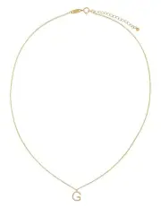 [Mocha] Elly Lou Timeless Initial Necklace G in Light Gold