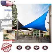 Heavy-Duty Blue Triangle Sun Shade Sail 12' x 12' x 12' for Outdoor Elegance