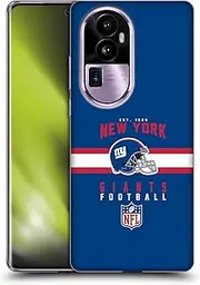 Head Case Designs Officially Licensed NFL Helmet Typography New York Giants Graphics Soft Gel Case Compatible with Oppo Reno10 Pro+