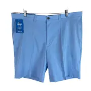 NEW Haggar Mens Cool 18 Pro Performance Shorts Size 42 Daybreak Blue Stretch $55