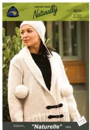Naturally Hand Knit Yarns KNITTING PATTERN N1032 Jacket & Hat 14Ply Women 32-44"