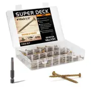 WELLOCKS Deck Screws 3-1/2", Wood Screws #10×3-1/2", Tan 68 PCS, Superior Rust