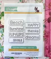 NEW! SUMMER GREETINGS DIE by Simon Says Stamp beach sunshine dreams flip flop