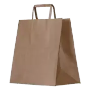 Brown Kraft Paper Bag With Flat Paper Handle - Medium (200pcs/ctn)