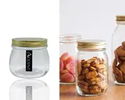 bulk 24 Glass Jar w Screw Lid 470ml Canister 11x10cm