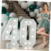 Marquee Numbers 3 Feet Tall: Large 40th Birthday Number 40 3FT White