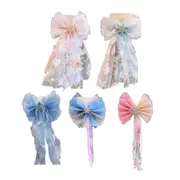 Girls Snowflake Hair Clip Tulle Veil Bow Barrettes Christmas Hairband Gift Party