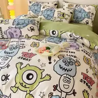 在飛比找蝦皮購物優惠-【Joybuy】迪士尼純棉四件套床包組 怪獸電力被套床單枕頭