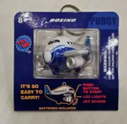 Daron Pudgy Boeing Led Lights Jet Plane Sounds Keychain (NEW)