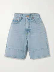 [B SIDES] B SIDES - Marcel Wide-leg Shorts - Light denim - 30 30 Blue