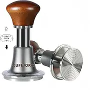 [CUFEJORO] Coffee Expresso Hand Tamper Wooden Handle 3 Spring Loaded Calibrated 30lbs Sound Feedback for Espresso Machine 58 mm