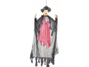 3 Ft Hanging Bowler Hat Man Halloween Prop Haunted House Decor Zombie Skeleton
