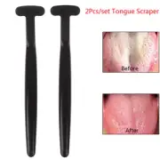 2Pcs/Set Tongue Cleaner Scraper Dental Mouth Oral Clean Heath Care Brush Too.QU