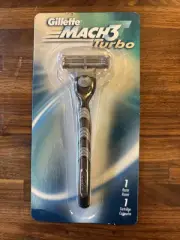 Gillette Mach3 Turbo Razor Handle W/ 1 Cartridge - New Old Stock 2001 NOS SEALED