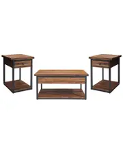 Alaterre Claremont Rustic Wood Set With Coffee Table & Two End Tables