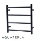 4-Bar Heated Towel Rail - Round Bars - Matte Black (W500mm x H520mm)