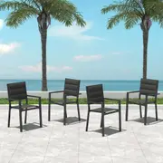 John Aluminium Charcoal Outdoor Dining Chair 4-Piece Set